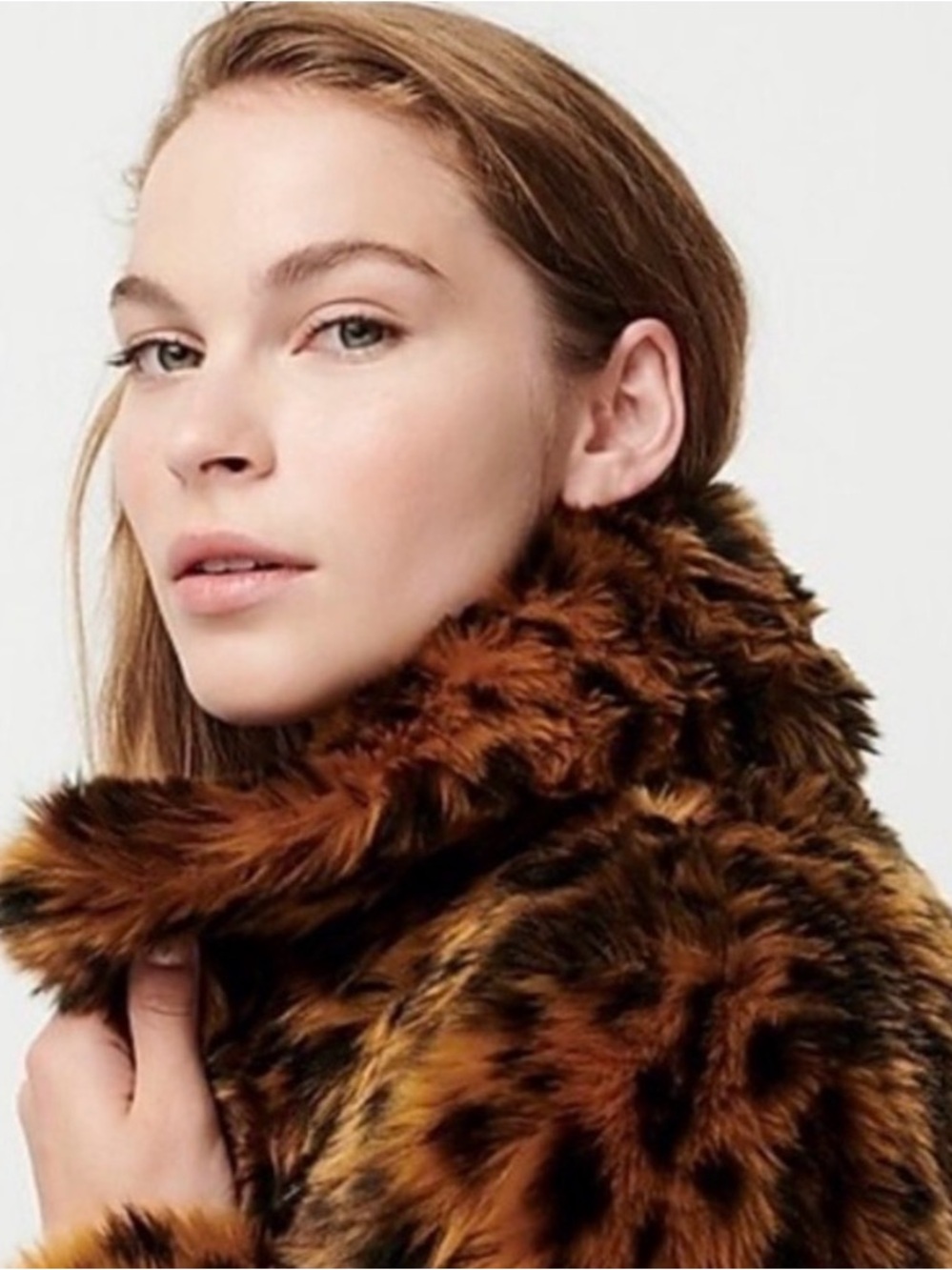 J. Crew Plush Faux-Fur Leopard Teddy Jacket in Rich Brown & Black
